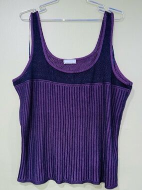 per una Purple Striped Knit Tank Top